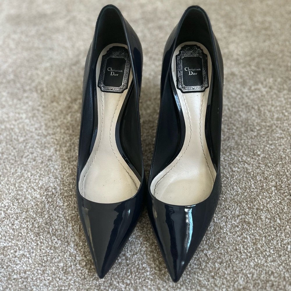 Christian Dior heels. Size 38. Navy blue.